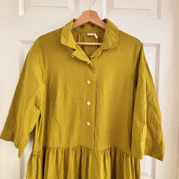 TOAST Check Crinkle Cotton Dress - Picture 3 of 7